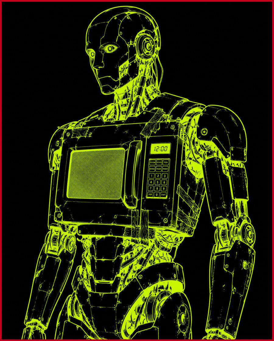 Android unit with microwave chest cavity